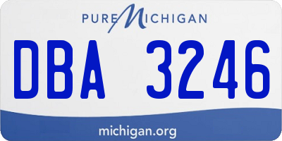 MI license plate DBA3246