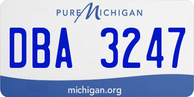 MI license plate DBA3247