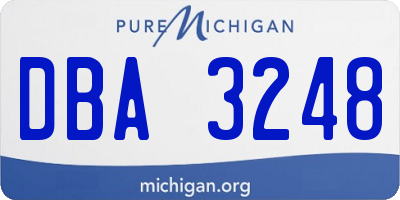 MI license plate DBA3248