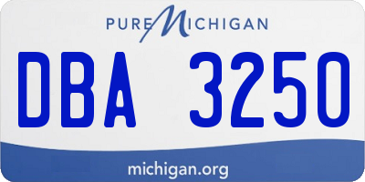 MI license plate DBA3250