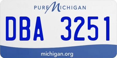 MI license plate DBA3251
