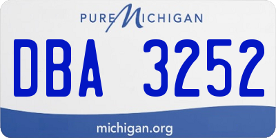 MI license plate DBA3252
