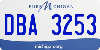 MI license plate DBA3253
