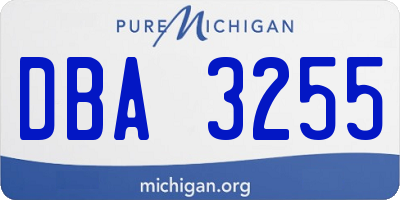 MI license plate DBA3255