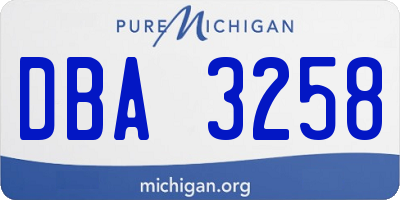MI license plate DBA3258