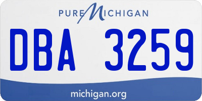 MI license plate DBA3259