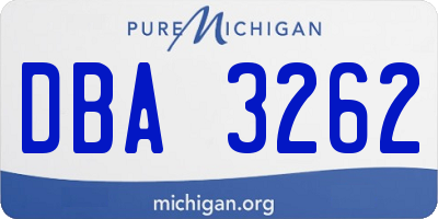 MI license plate DBA3262