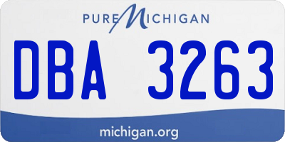 MI license plate DBA3263