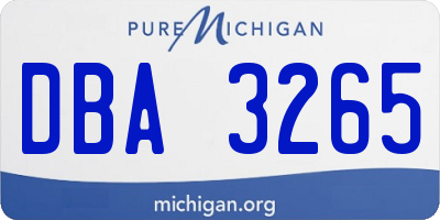 MI license plate DBA3265