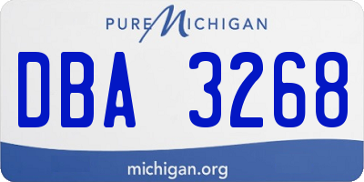 MI license plate DBA3268