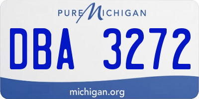 MI license plate DBA3272
