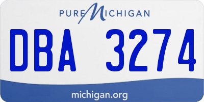 MI license plate DBA3274