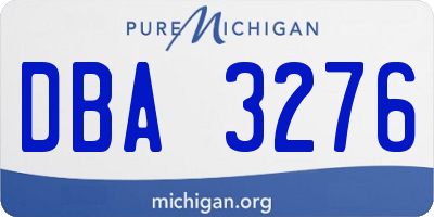 MI license plate DBA3276