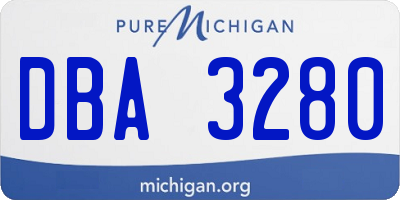 MI license plate DBA3280