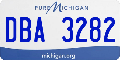 MI license plate DBA3282