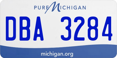 MI license plate DBA3284
