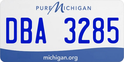 MI license plate DBA3285