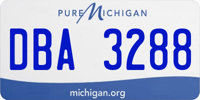 MI license plate DBA3288