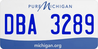 MI license plate DBA3289