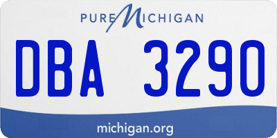 MI license plate DBA3290