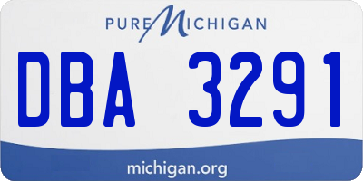 MI license plate DBA3291