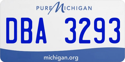 MI license plate DBA3293