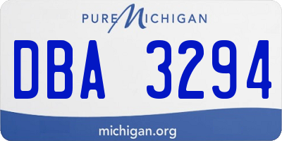 MI license plate DBA3294