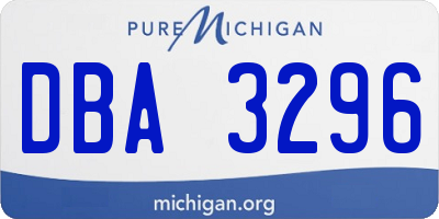 MI license plate DBA3296