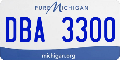 MI license plate DBA3300