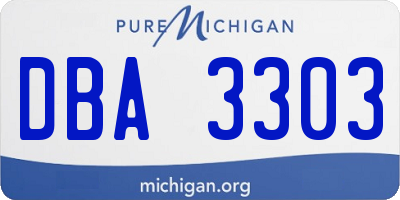 MI license plate DBA3303