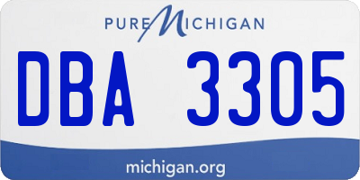 MI license plate DBA3305