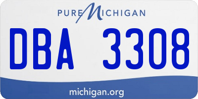 MI license plate DBA3308