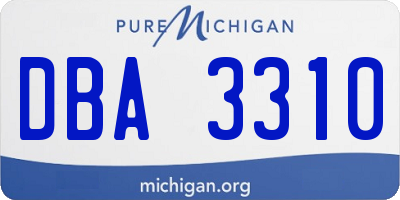 MI license plate DBA3310