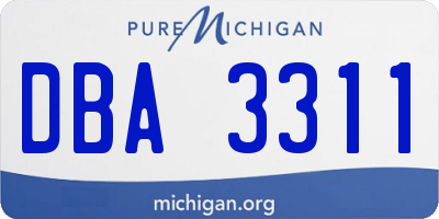 MI license plate DBA3311
