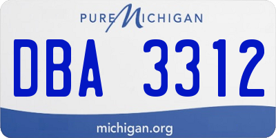 MI license plate DBA3312