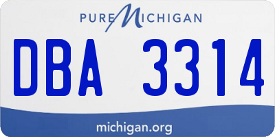 MI license plate DBA3314