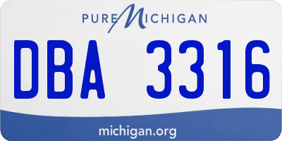 MI license plate DBA3316