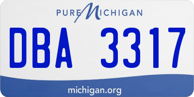 MI license plate DBA3317