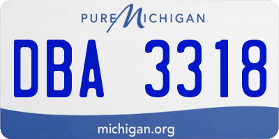 MI license plate DBA3318