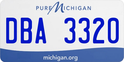 MI license plate DBA3320