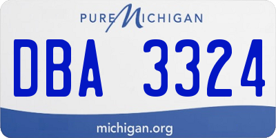 MI license plate DBA3324