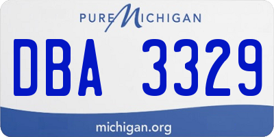 MI license plate DBA3329