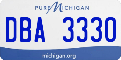 MI license plate DBA3330
