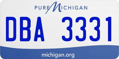 MI license plate DBA3331