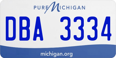 MI license plate DBA3334