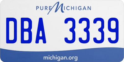 MI license plate DBA3339