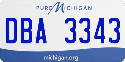 MI license plate DBA3343