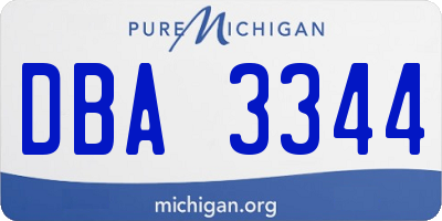 MI license plate DBA3344