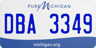 MI license plate DBA3349