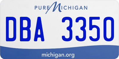 MI license plate DBA3350